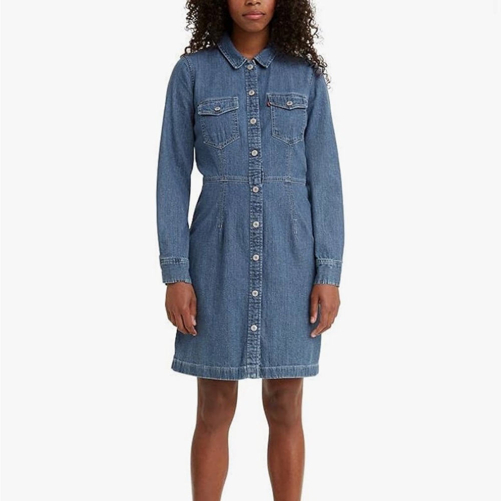 Levi's Blue Denim Shirt Dress